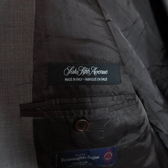 ERMENEGLIDO ZEGNA Wool Traveler Cloth Two Button Blazer Saks Fifth Avenue 46R - Picture 10 of 12